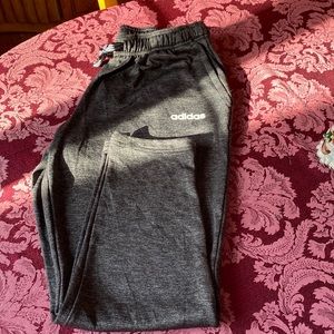 Men’s Adidas Athletic Pants, Heathered Charcoal Gray, Sz L